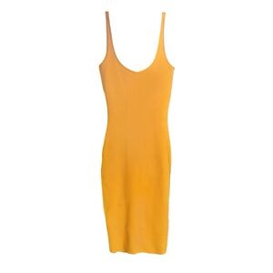 Sexy Stretch Mustard Yellow Tank Dress Size Medium Vaction Beach Brunch Hot